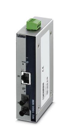 FL MC 1000 ST FO CONVERTER, 100BASE-TX-FIBRE OPTIC PHOENIX CONTACT