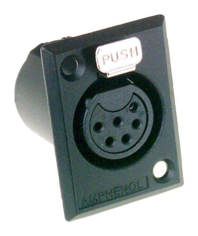 AC6AFPZB XLR CONNECTOR, JACK, 6POS, CHASSIS AMPHENOL SINE/TUCHEL