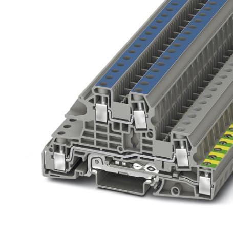 UTI 6-PE/L/N DIN RAIL TB, SCREW, 5POS, 24-8AWG PHOENIX CONTACT