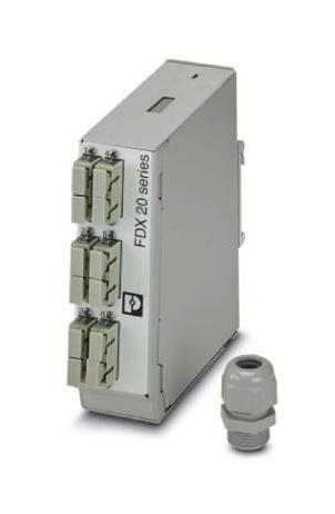 FOC-FDX20-PP-SCD6-OM2-PT9 DIN RAIL SPLICE BOX, 6 X SC DUPLEX PHOENIX CONTACT