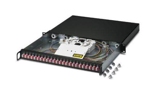 FOC-SB-FR19:1U-LCD24-OM4 BK N/W DISTRIBUTE BOX, GREY, 24 X LC DUPLEX PHOENIX CONTACT