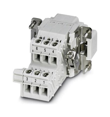 HC-B  6-A-UT-PEL-M INSERT, HVY DTY, PLG, 6P, 13A, SCREW PHOENIX CONTACT