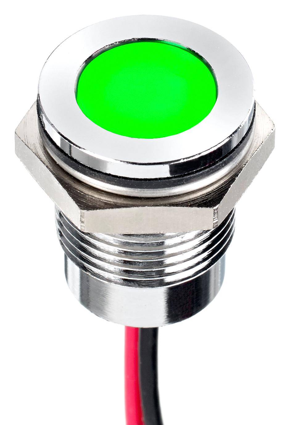 Q14F5CXXHG220E LED PANEL INDICATOR, GREEN, 14MM, 220VAC APEM