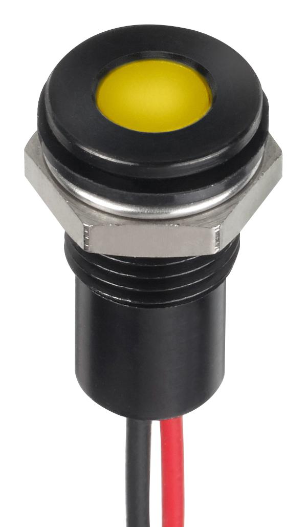 Q6F5BXXHY02E LED PANEL INDICATOR, YELLOW, 6MM, 2V APEM