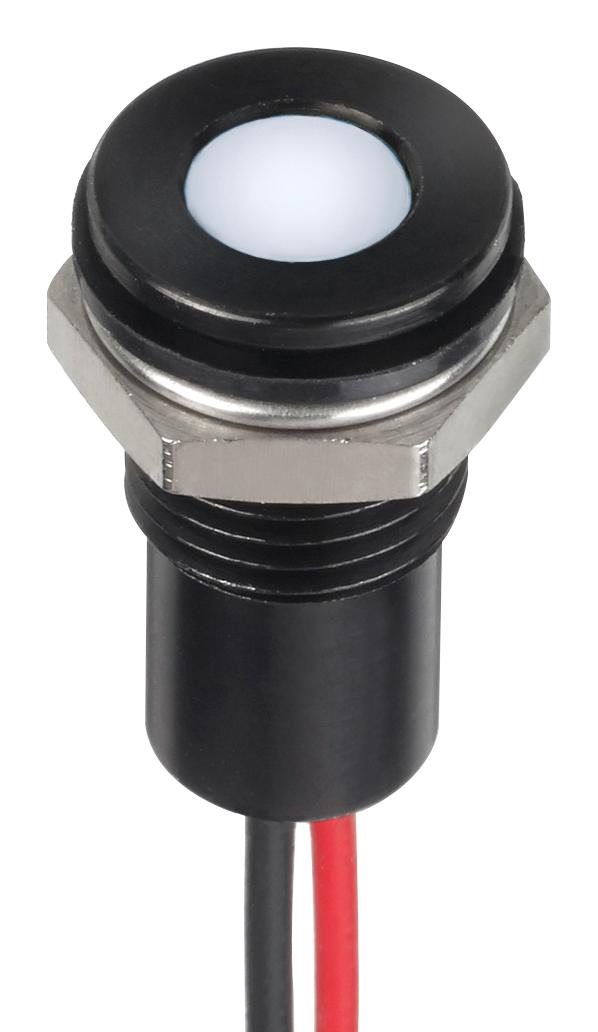 Q6F5BXXW12E LED PANEL INDICATOR, WHITE, 6MM, 12VDC APEM