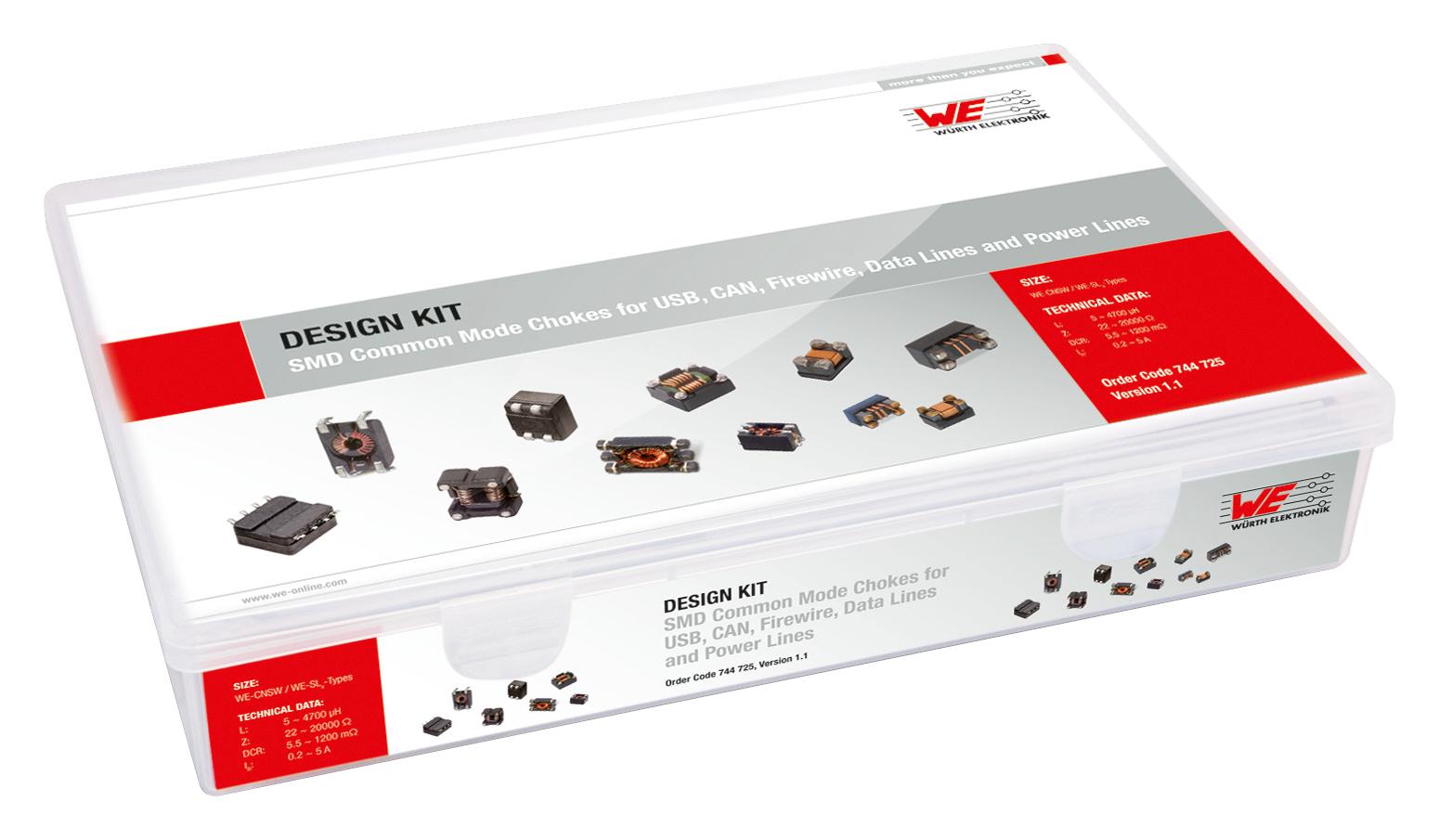 744725 DESIGN KIT, SMT COMMON MODE LINE FILTER WURTH ELEKTRONIK