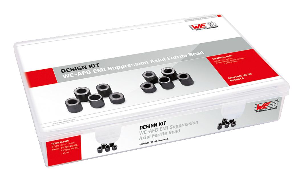 742700 DESIGN KIT, EMI SUPP AXIAL FERRITE BEAD WURTH ELEKTRONIK