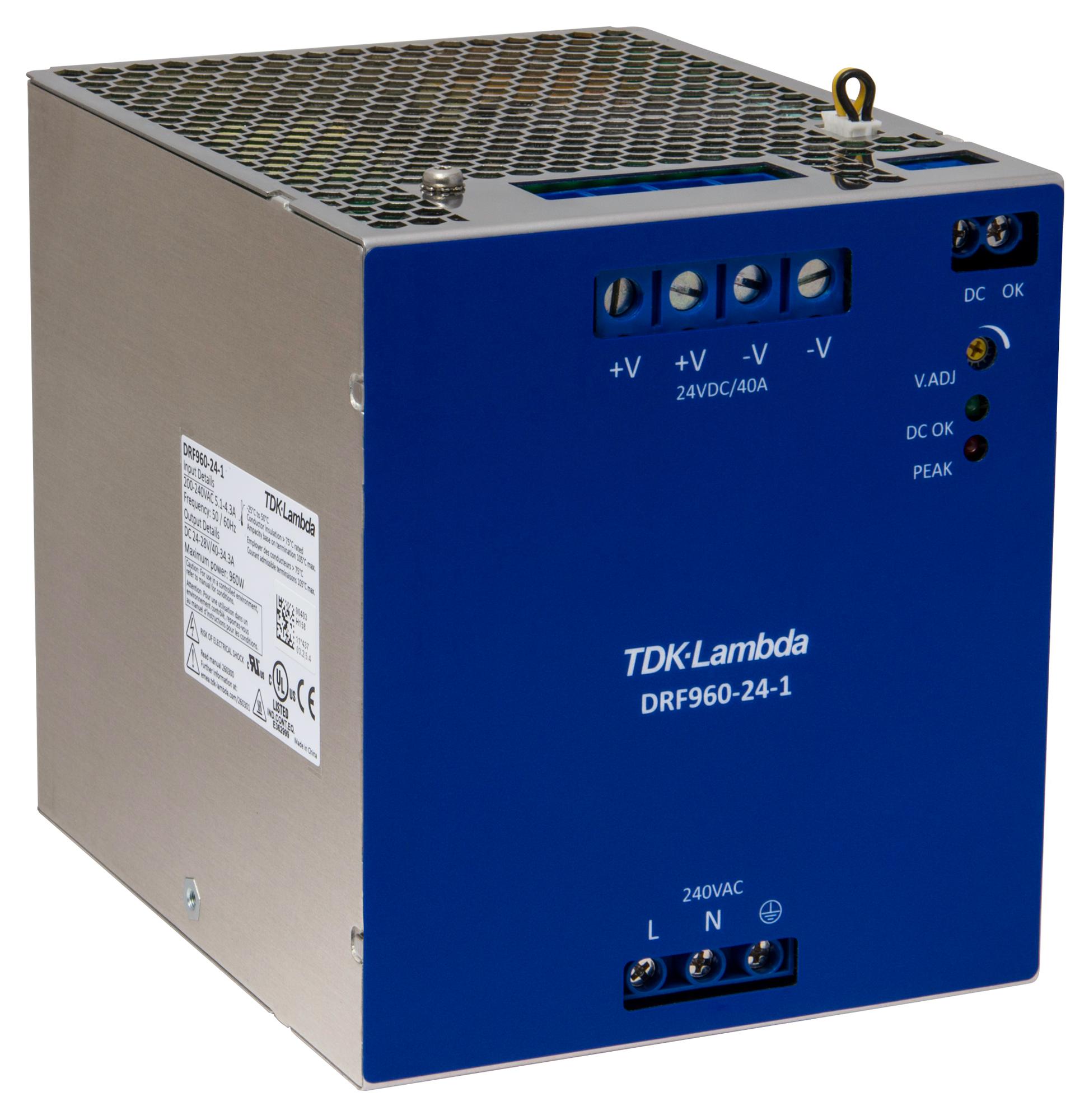 DRF-960-24-1 POWER SUPPLY, AC-DC, 24V, 40A TDK-LAMBDA
