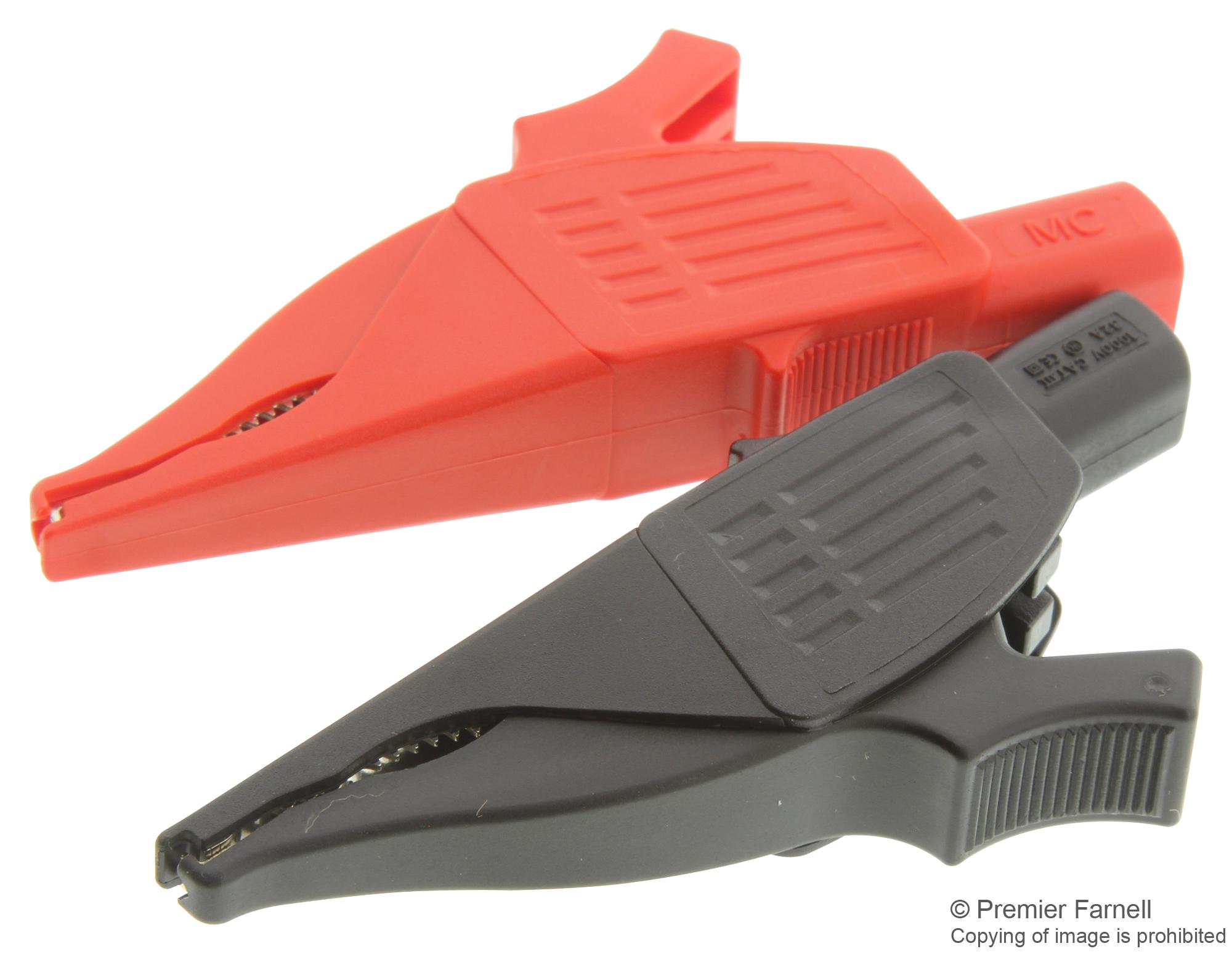 66.9575-21 + 66.9575-22 DOLPHIN CLIP, 2PK, 39.5MM, RED/BLK, 32A STAUBLI