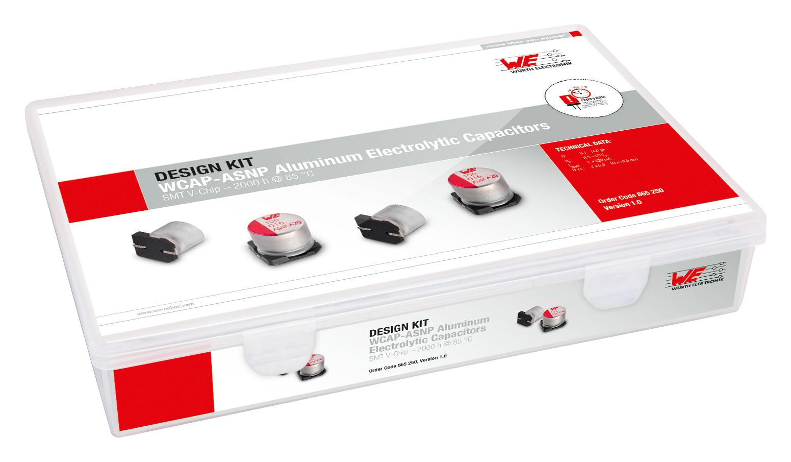 865250 ALUMINUM ELECTROLYTIC CAP DESIGN KIT WURTH ELEKTRONIK