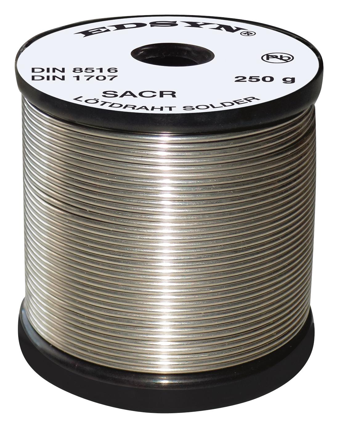 SACR15250 SOLDER WIRE, SN/AG/CU, 1.5MM, 250G EDSYN