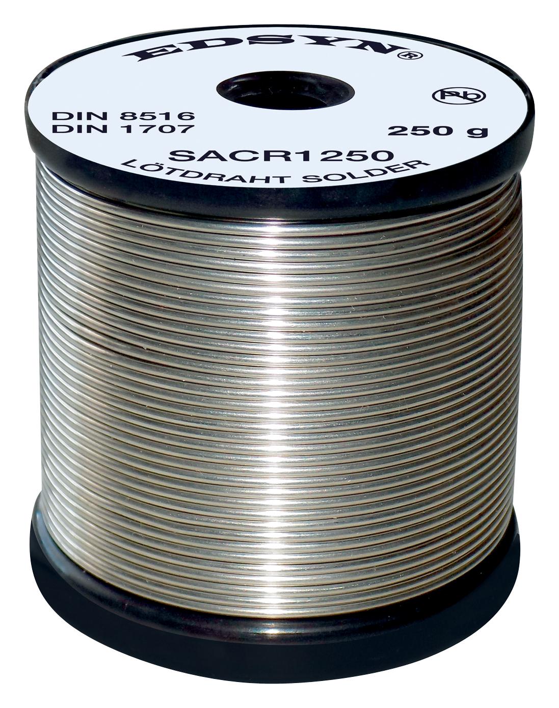 SACR1250 SOLDER WIRE, SN/AG/CU, 1MM, 250G EDSYN