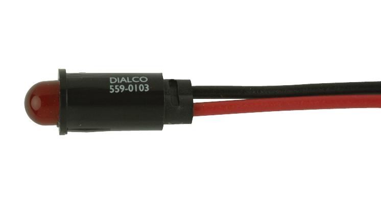 559-0103-003F PANEL INDICATOR, RED, 6.35MM, 12VDC DIALIGHT