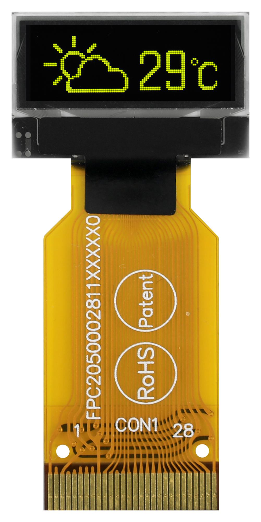 MDOT096032AV-YM OLED DISPLAY, COT, 96 X 32 PIXEL, 3V MIDAS