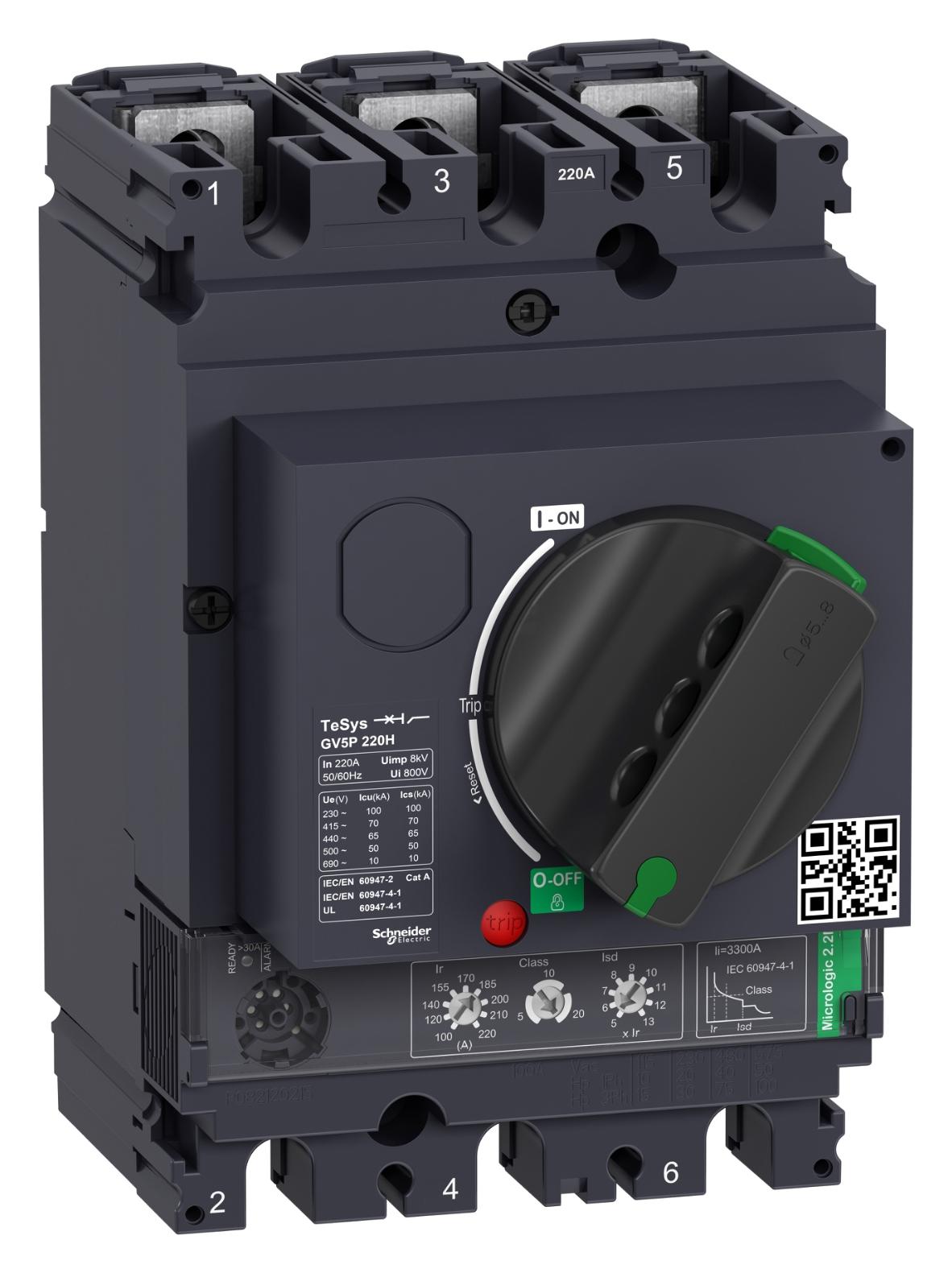 GV5P220H THERMOMAGNETIC CKT BREAKER, 3P, 220A SCHNEIDER ELECTRIC