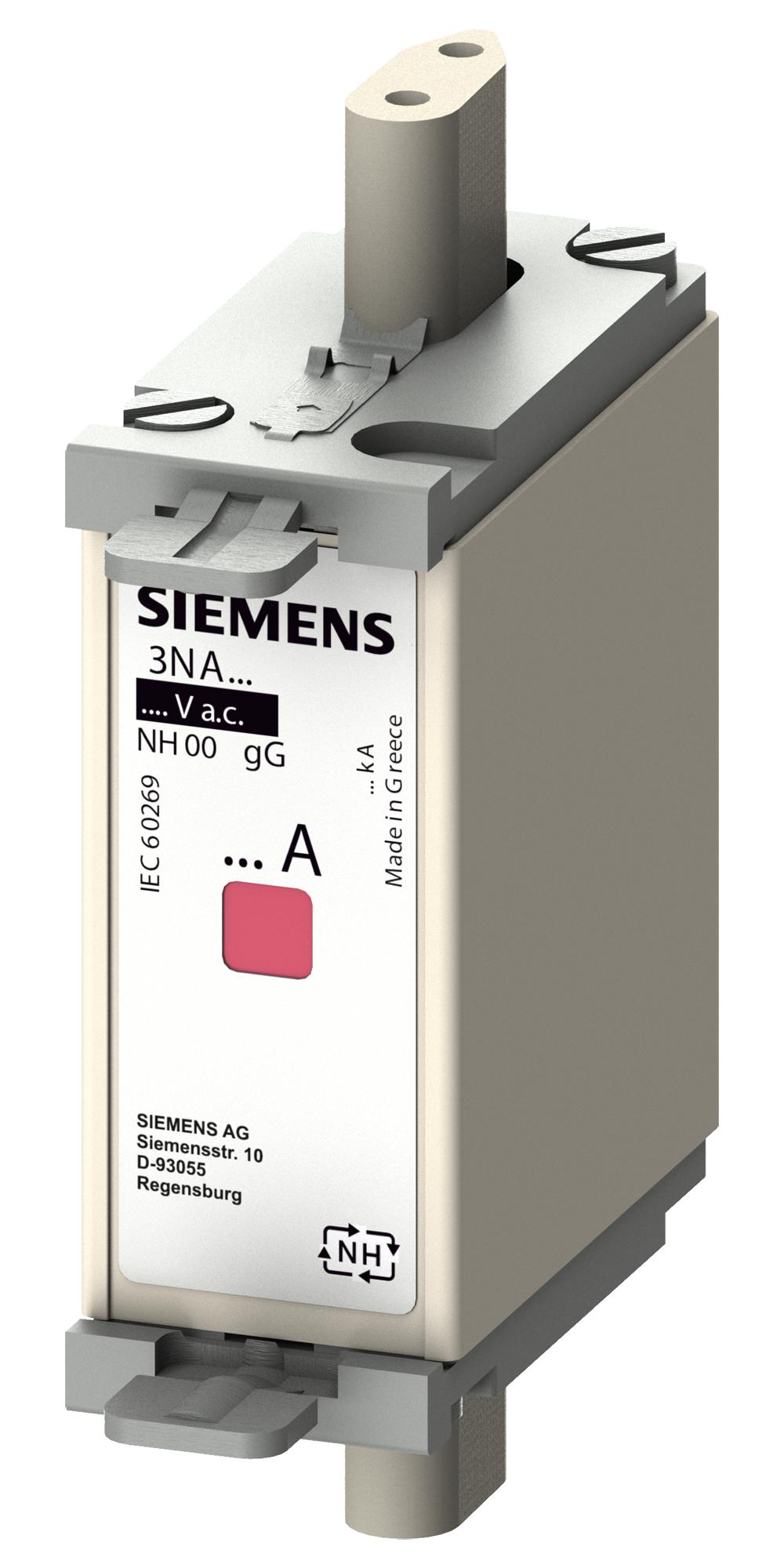 3NA6804-6 HRC FUSE, 4A, 690VAC, 250VDC, BLADE TAG SIEMENS