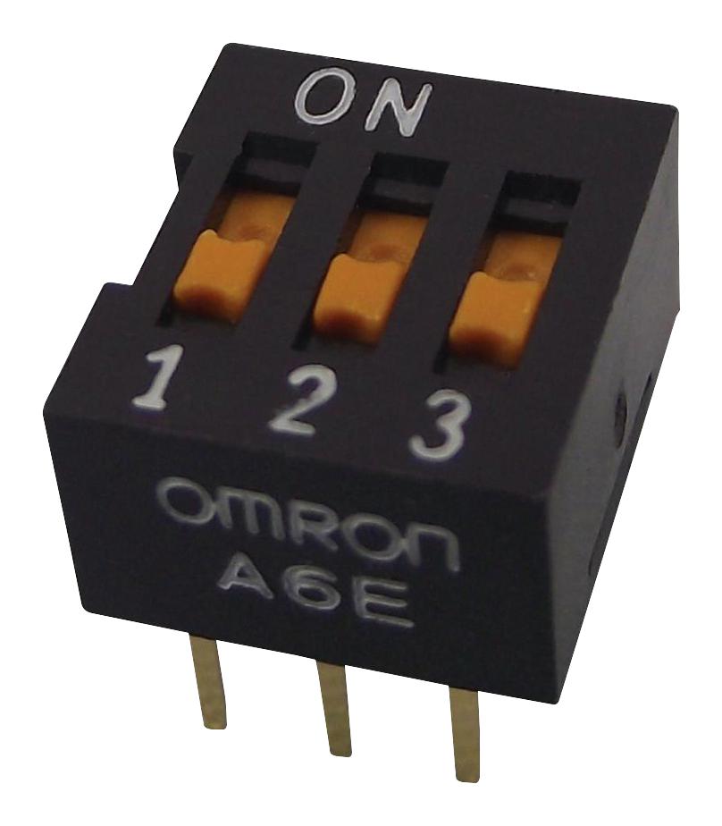 A6E-3104-N DIP SW, SPST, 0.025A, 24V, 3POS, THT OMRON