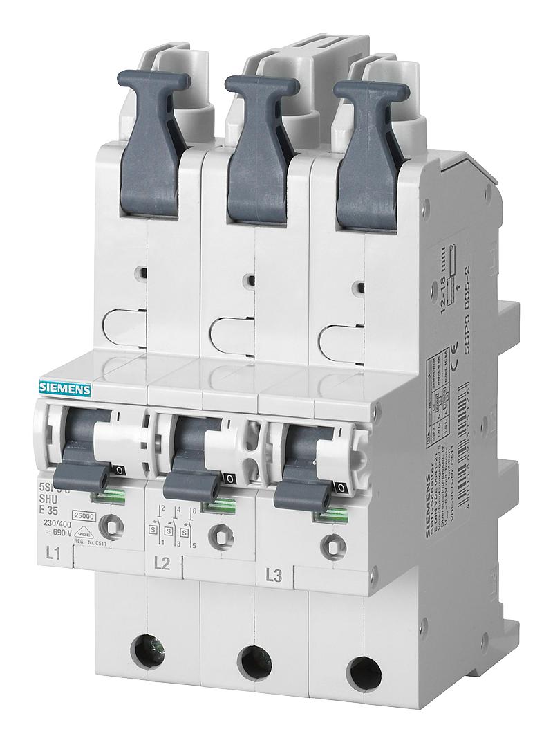 5SP3835-2 MINIATURE CKT BREAKER, 3P, 35A, 400VAC SIEMENS