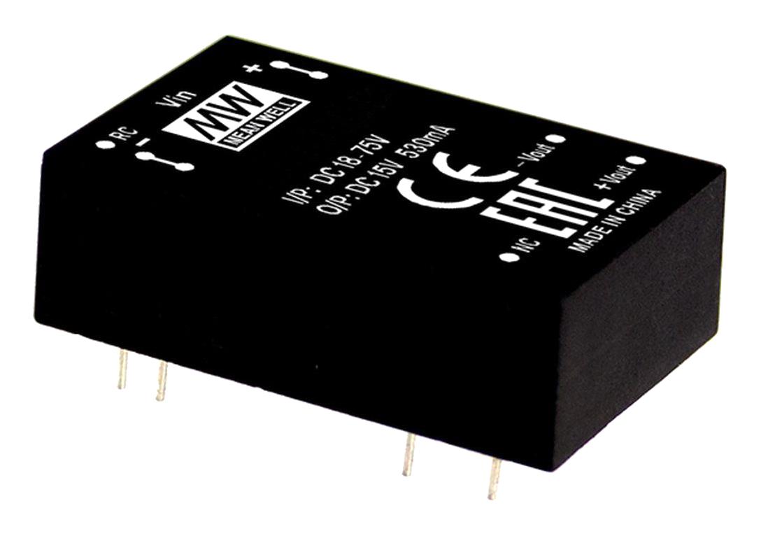 RSDW08G-15 DC-DC CONVERTER, 15V, 0.53A MEAN WELL