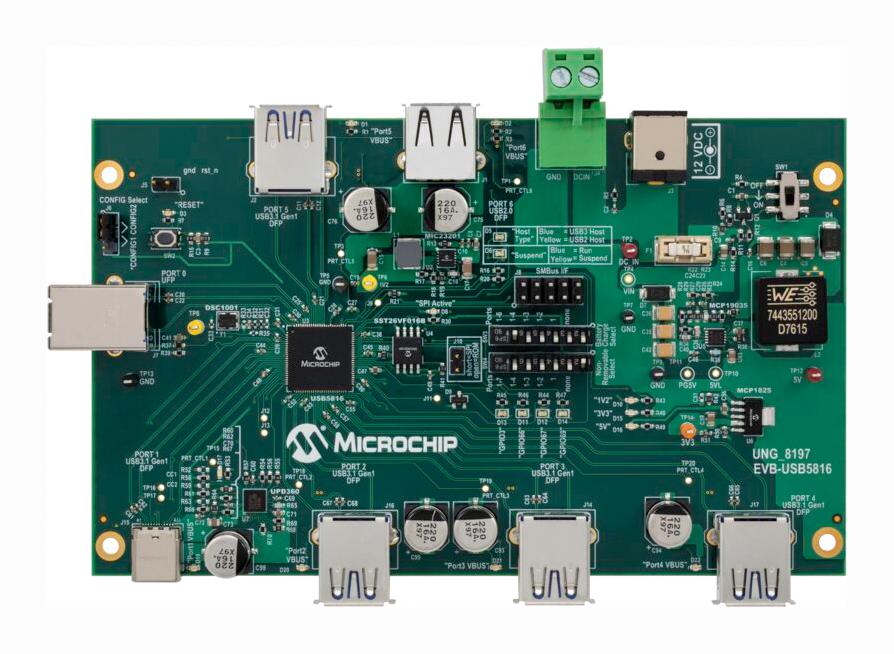 EVB-USB5816 EVAL BOARD, USB TYPE-C HUB CONTROLLER MICROCHIP