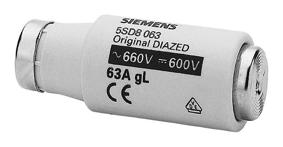 5SD8063 POWER FUSE,63A, 600VDC, 28 X 70MM SIEMENS