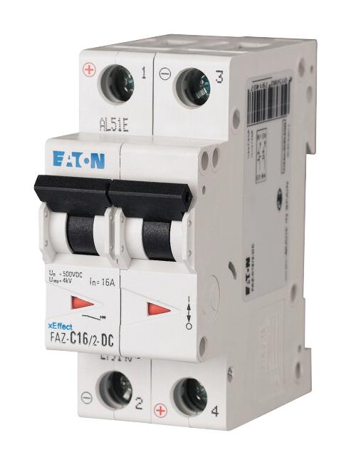FAZ-C3/2-DC MCB, 3A, C-TYPE, DP, 10KA (DC) EATON MOELLER