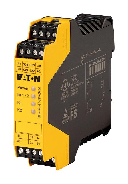 ESR5-NO-21-24VAC-DC SAFETY RELAY, 24VDC, 6A, DIN RAIL EATON MOELLER