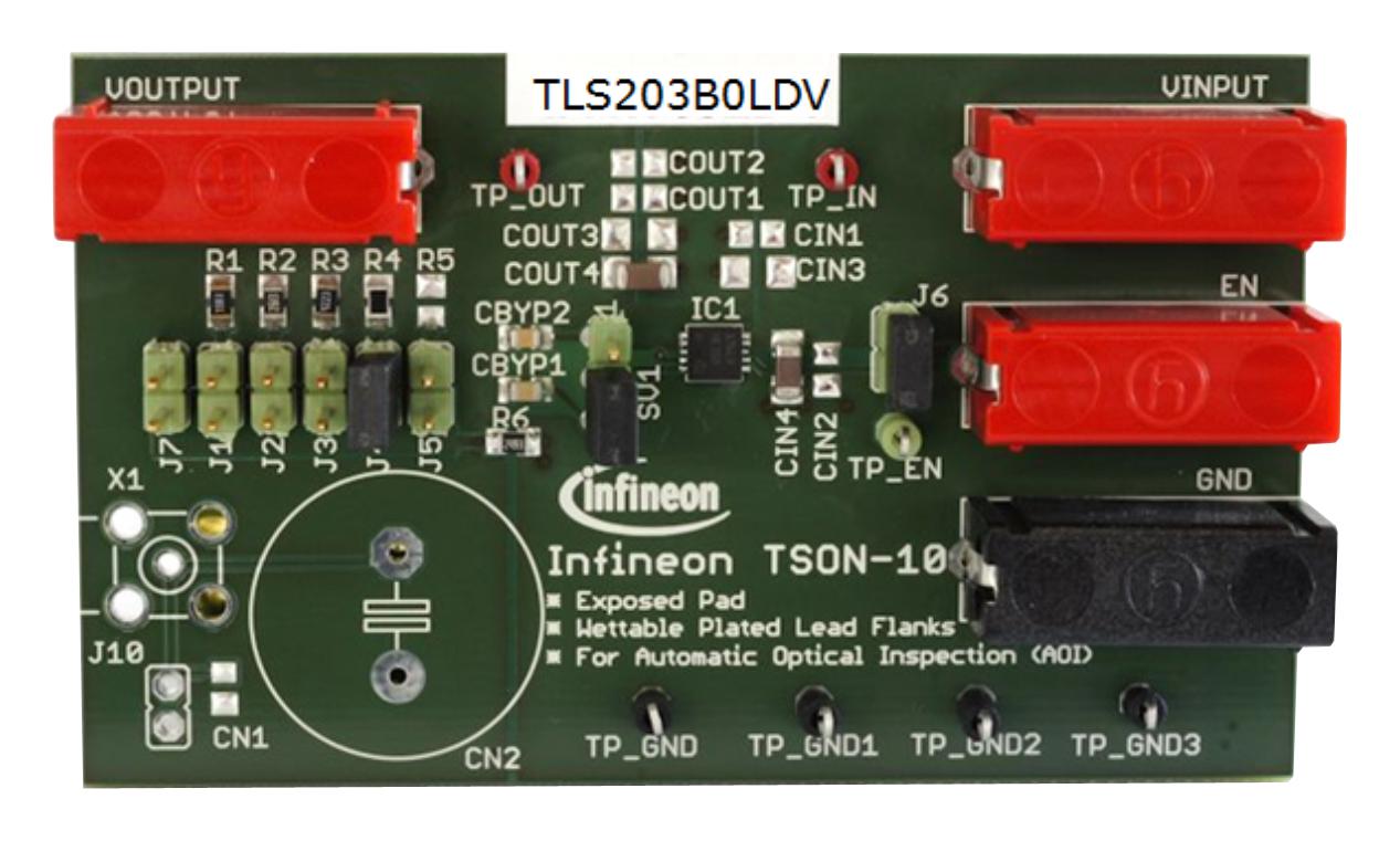 TLS203B0LDVBOARDTOBO1 DEMO BOARD, LOW DROPOUT LINEAR REGULATOR INFINEON