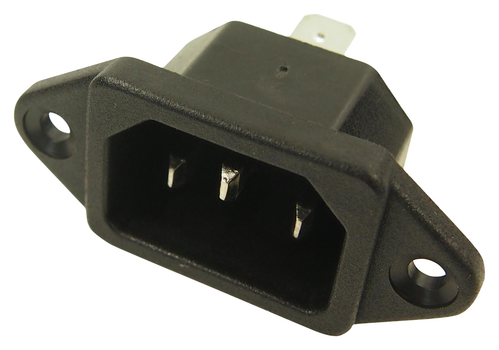 CL1920RB1 IEC INLET C14, 10A, 250VAC, QC, FLANGE CLIFF ELECTRONIC COMPONENTS