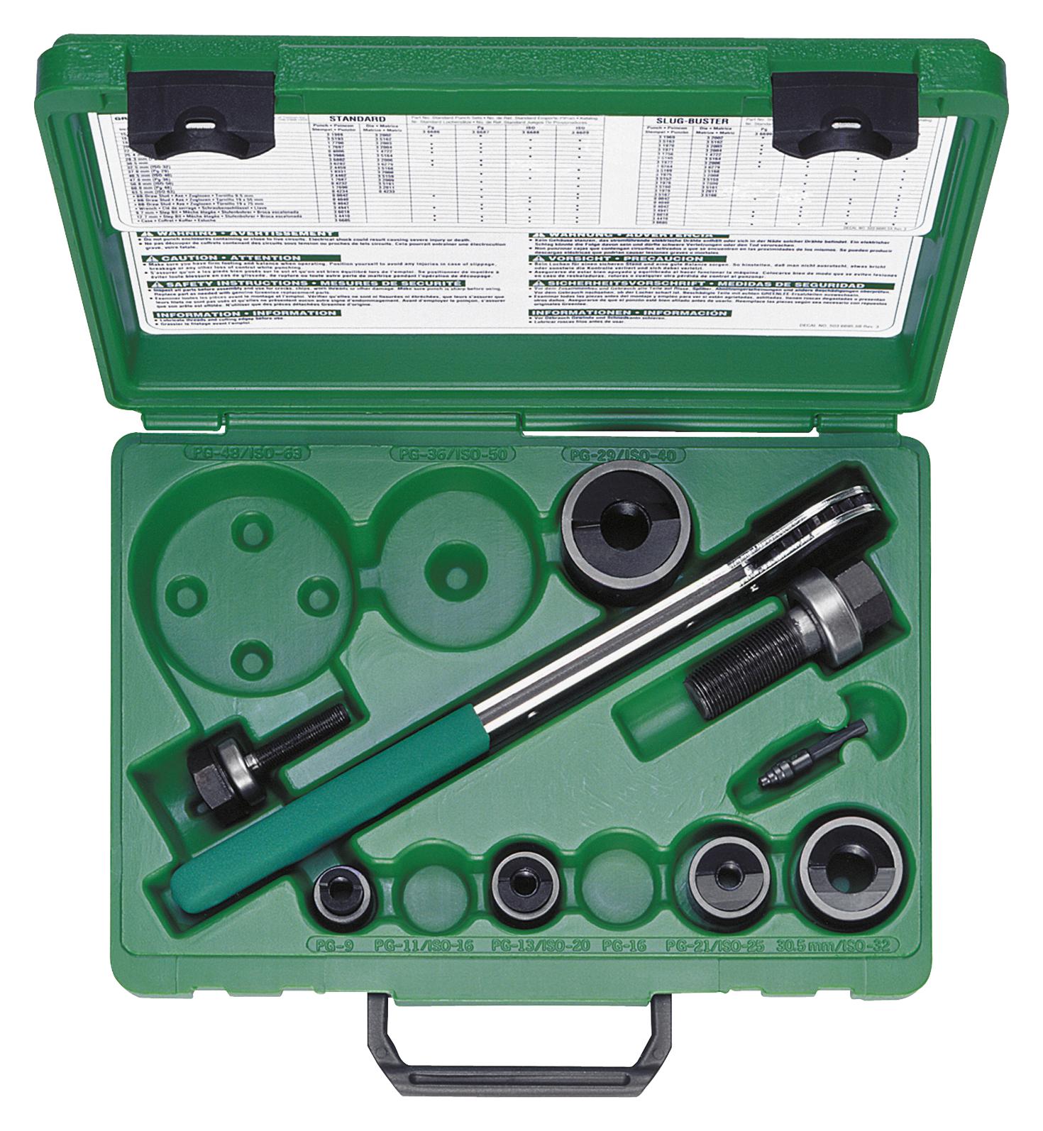50366920SET PUNCH SET, ISO 16/20/25/32/40 GREENLEE