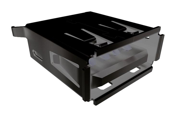 USB-A-D-S-B-TH STACKED USB CONN, R/A, 2.0 TYPE A, 8POS SAMTEC