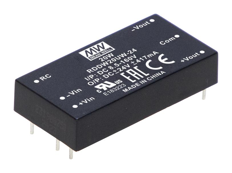 RSDW20UW-12 DC-DC CONVERTER, 12V, 1.67A MEAN WELL