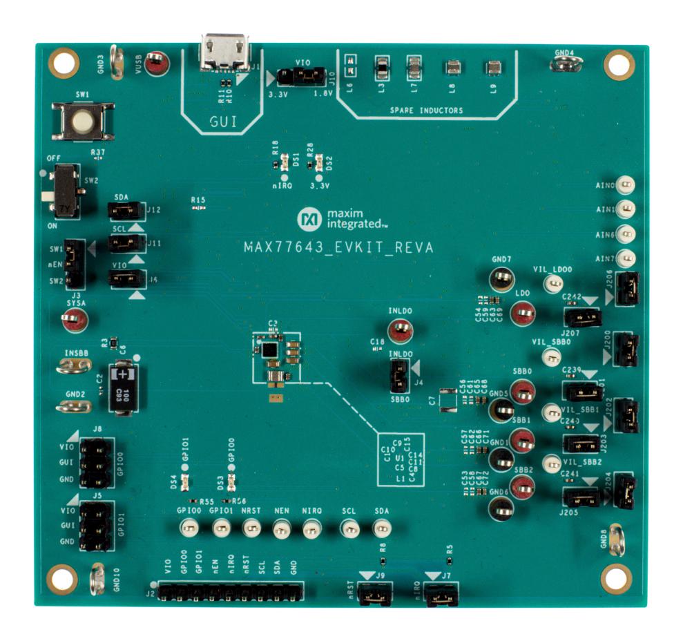 MAX77643EVKIT# EVAL KIT, SIMO BUCK-BOOST REGULATOR MAXIM INTEGRATED / ANALOG DEVICES