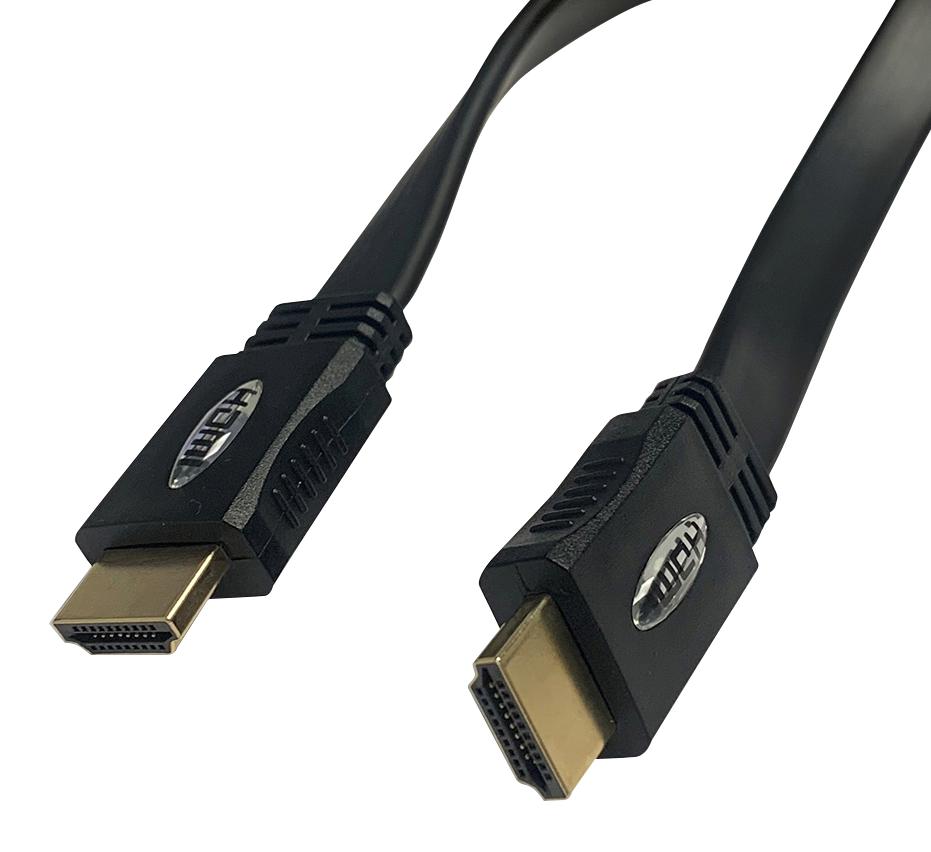 2410HQF-3 CABLE, FLAT HDMI PLUG-PLUG, 3M, BLK VIDEK