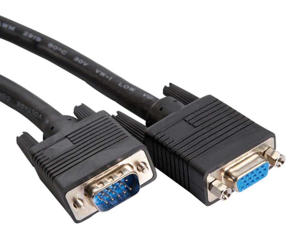 3088BHQ-10 COMP CABLE, SVGA PLUG-RCPT, 10M, BLK VIDEK