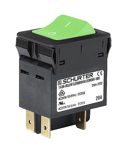 3-128-216 THERMAL CKT BREAKER, 2P, 20A/240V, PANEL SCHURTER