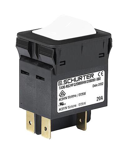 3-128-221 THERMAL CKT BREAKER, 2P, 5A, 240V, PANEL SCHURTER