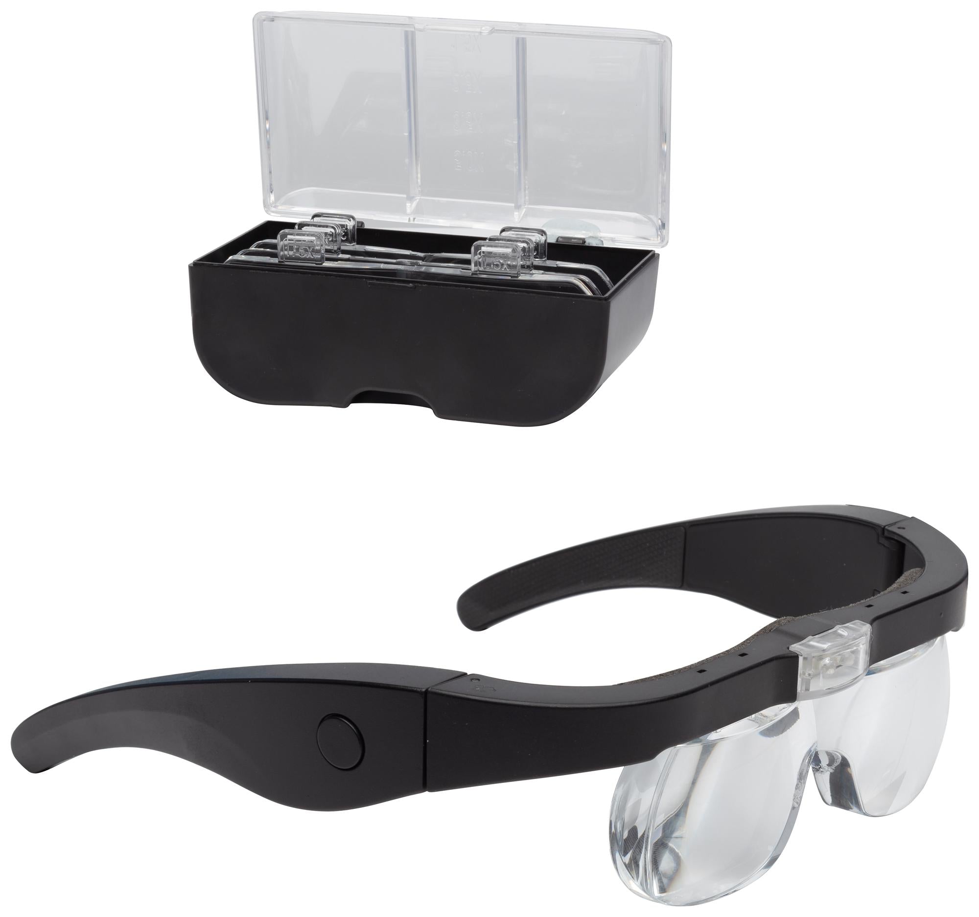 LC1790USB MAGNIFIER GLASSES W/4 LENS, LED, 1.5X-5X LIGHTCRAFT