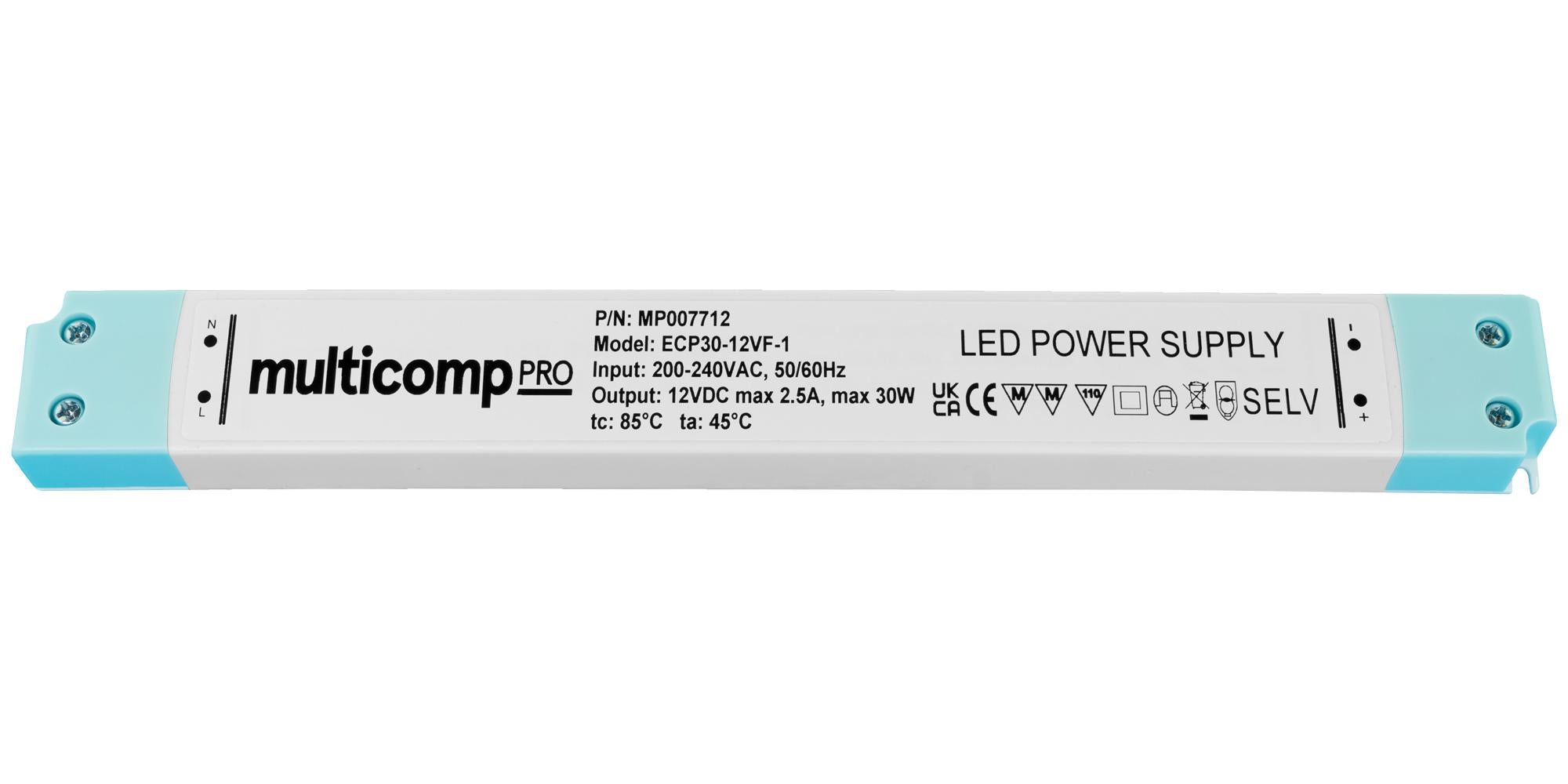 MP007713 LED DRIVER, CONSTANT VOLTAGE, 30W MULTICOMP PRO