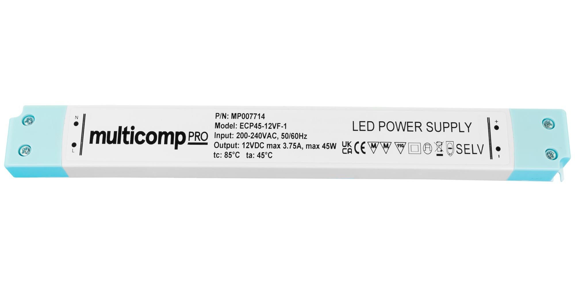 MP007714 LED DRIVER, CONSTANT VOLTAGE, 45W MULTICOMP PRO