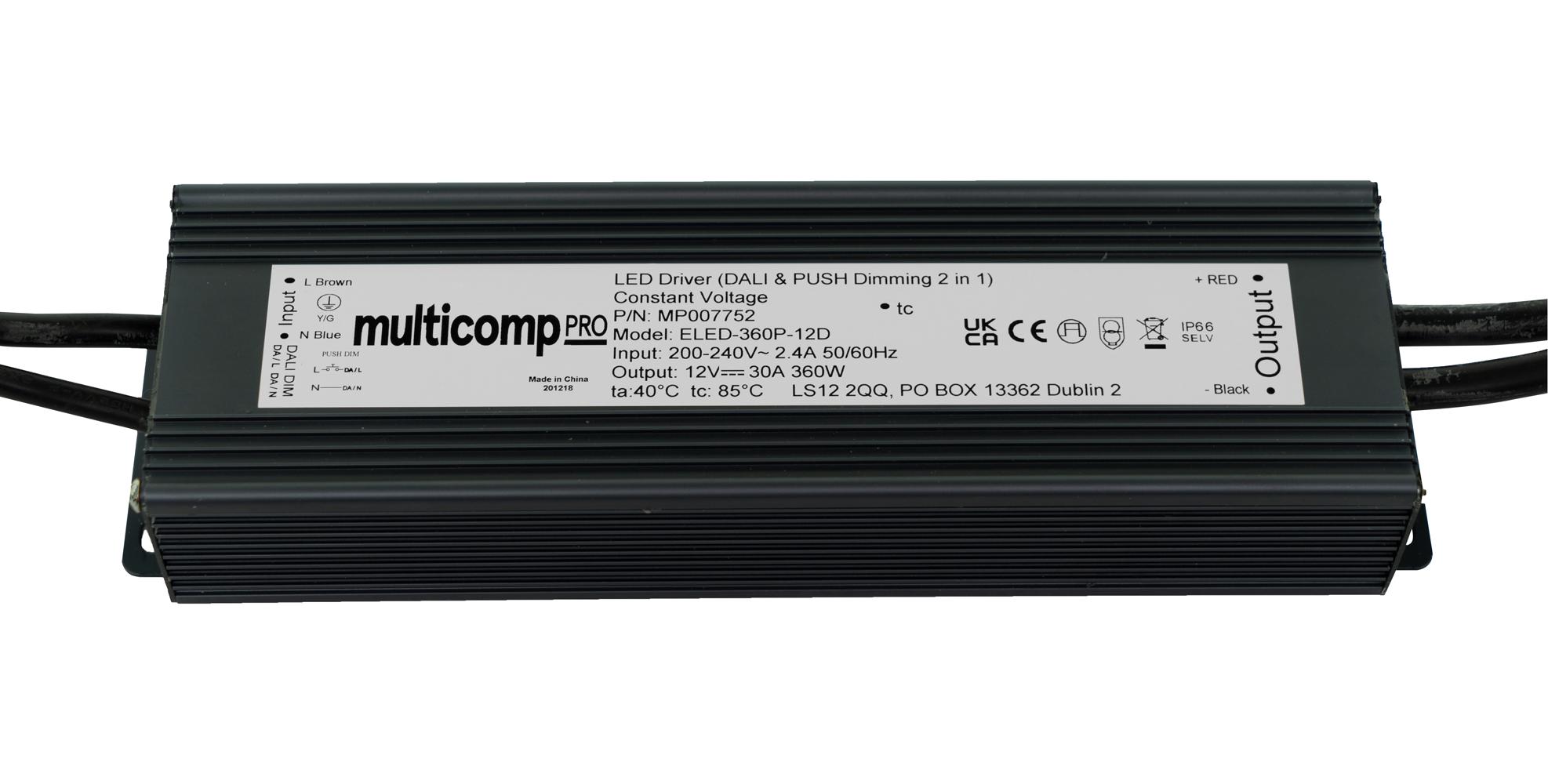 MP007752 LED DRIVER, CONSTANT VOLTAGE, 360W MULTICOMP PRO