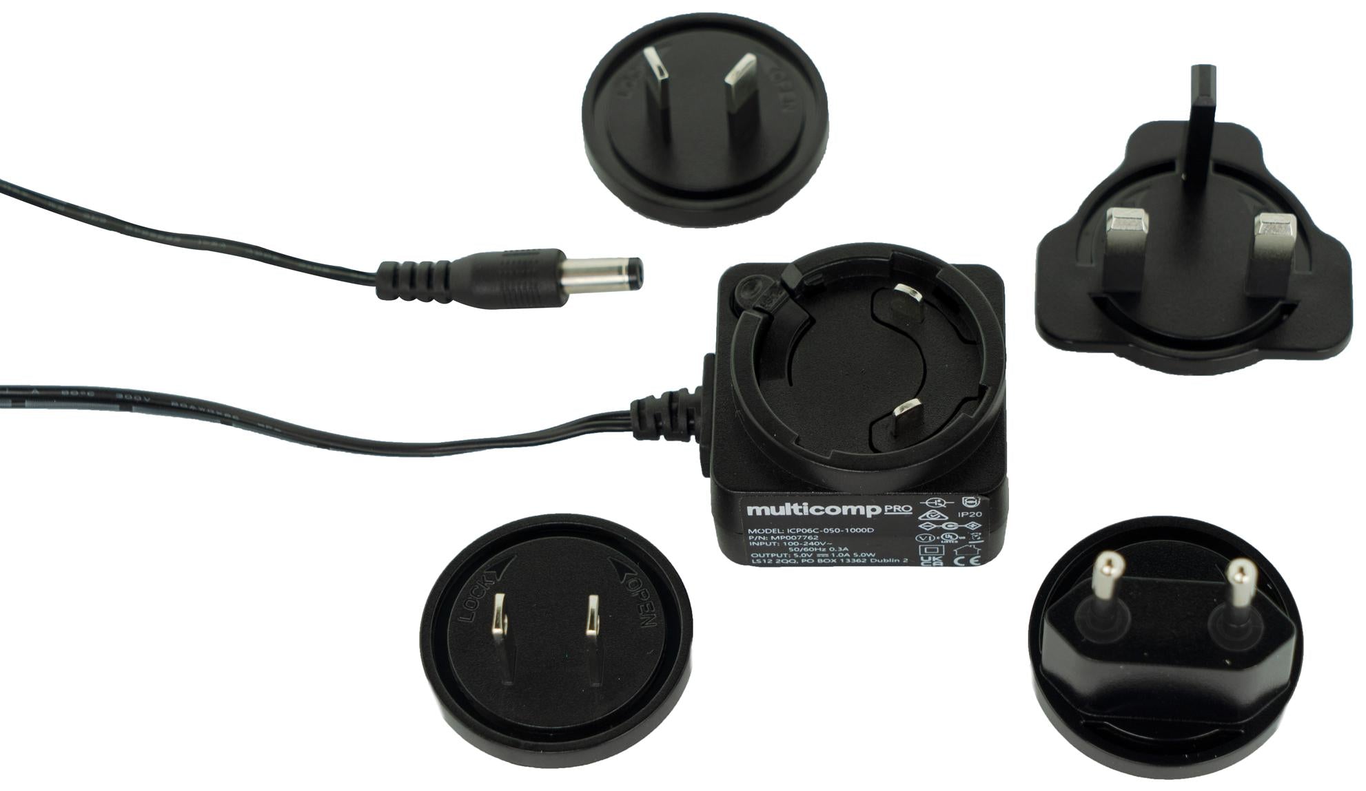 MP007762 ADAPTER, AC-DC, 5V, 1A MULTICOMP PRO