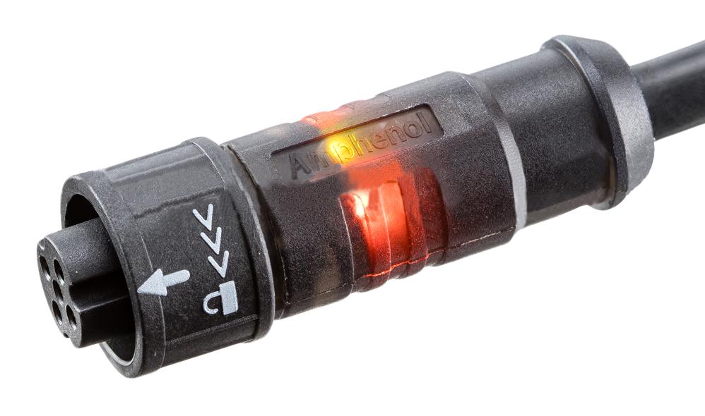 LAD-05BFFM-QL8D05 CIR CABLE, 5P RCPT-FREE END, 5M, BLK AMPHENOL LTW