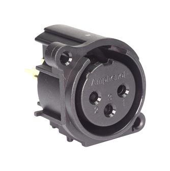 AC3FAVL1-AU-PRE XLR CONNECTOR, RCPT, 3POS, PANEL AMPHENOL SINE/TUCHEL