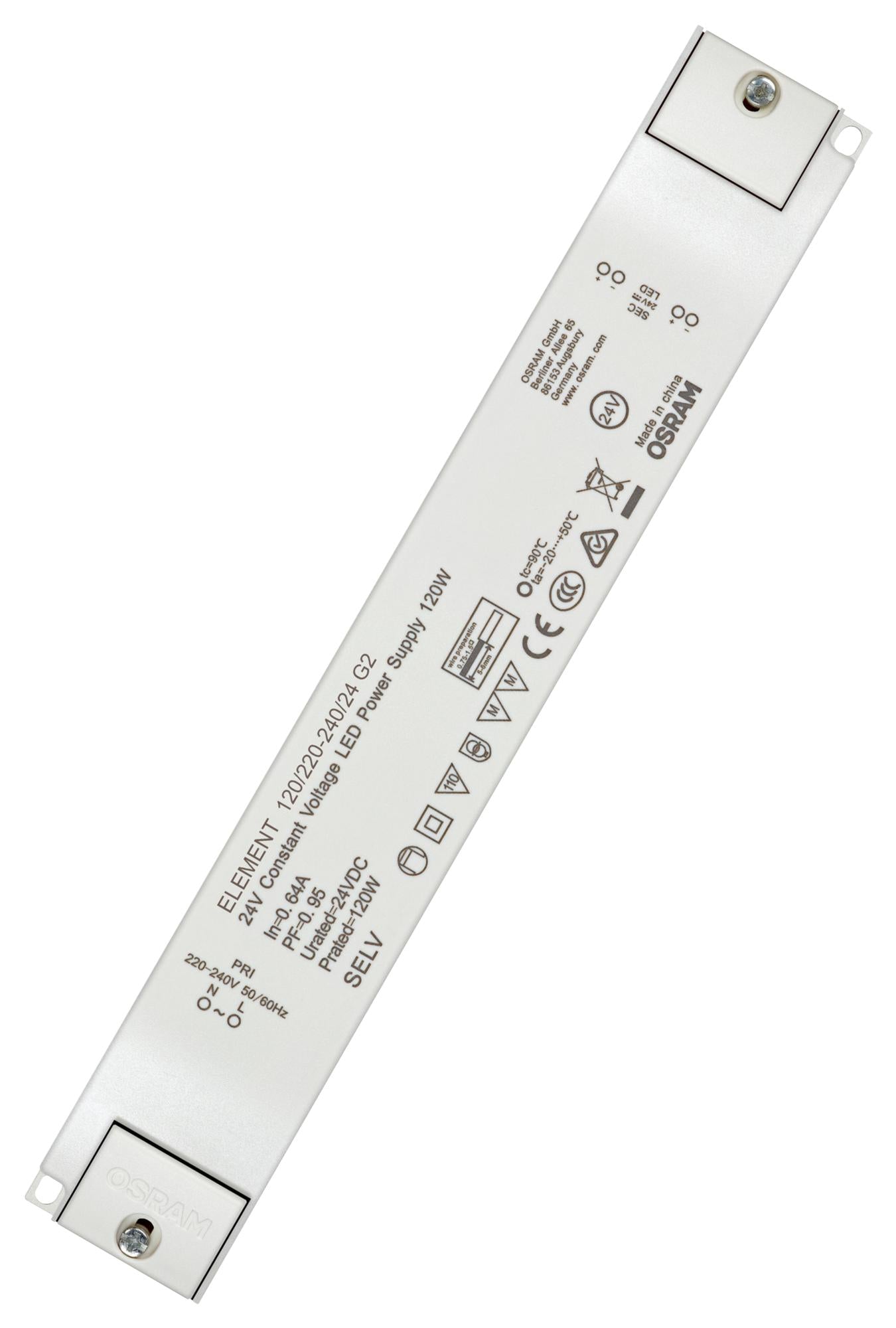 ELEMENT-120/220-240/24-G2 LED DRIVER/PSU, CONSTANT VOLT, 120W OSRAM