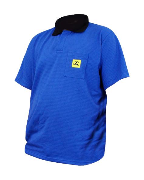 221455 CLOTH, ESD POLO SHIRT, XX LARGE, BLUE DESCO EUROPE (FORMERLY VERMASON)