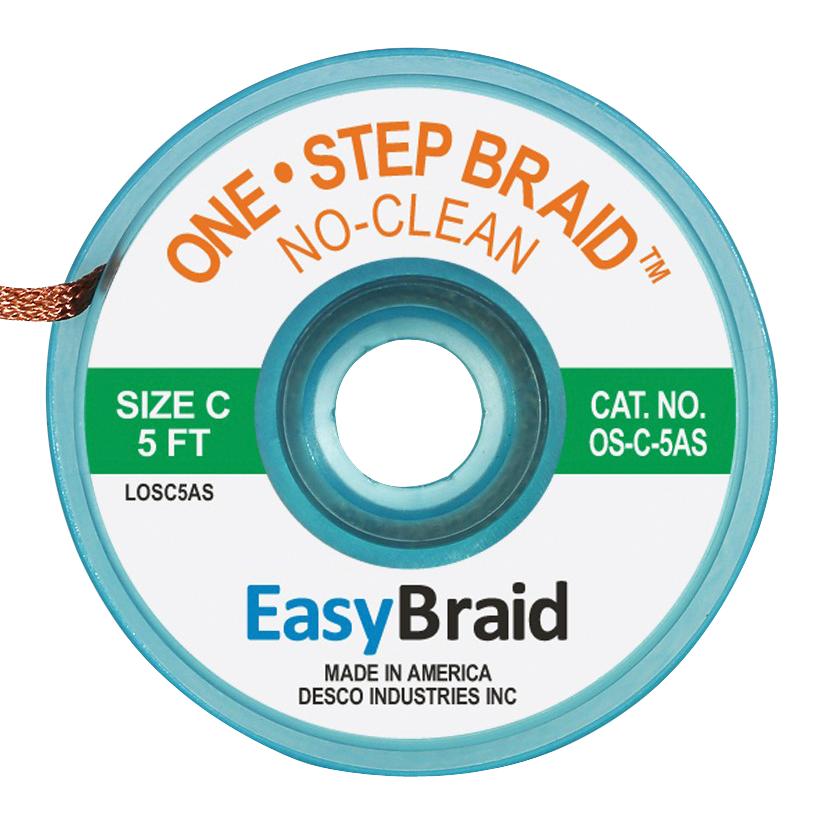 OS-C-5AS DESOLDERING BRAID, 5FT X 0.075" MENDA