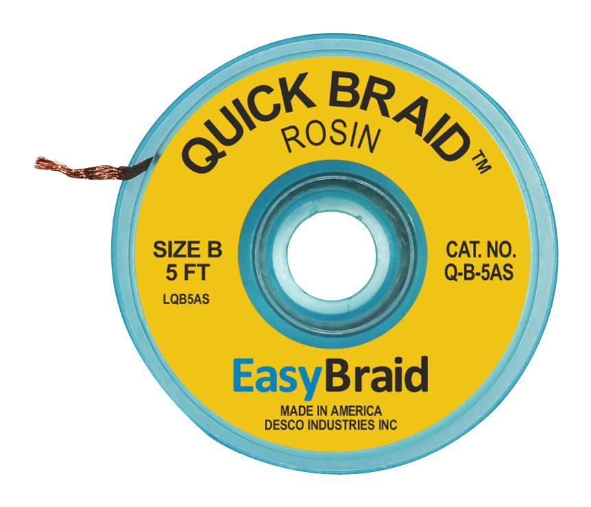 Q-B-5AS DESOLDERING BRAID, 5FT X 0.05" MENDA