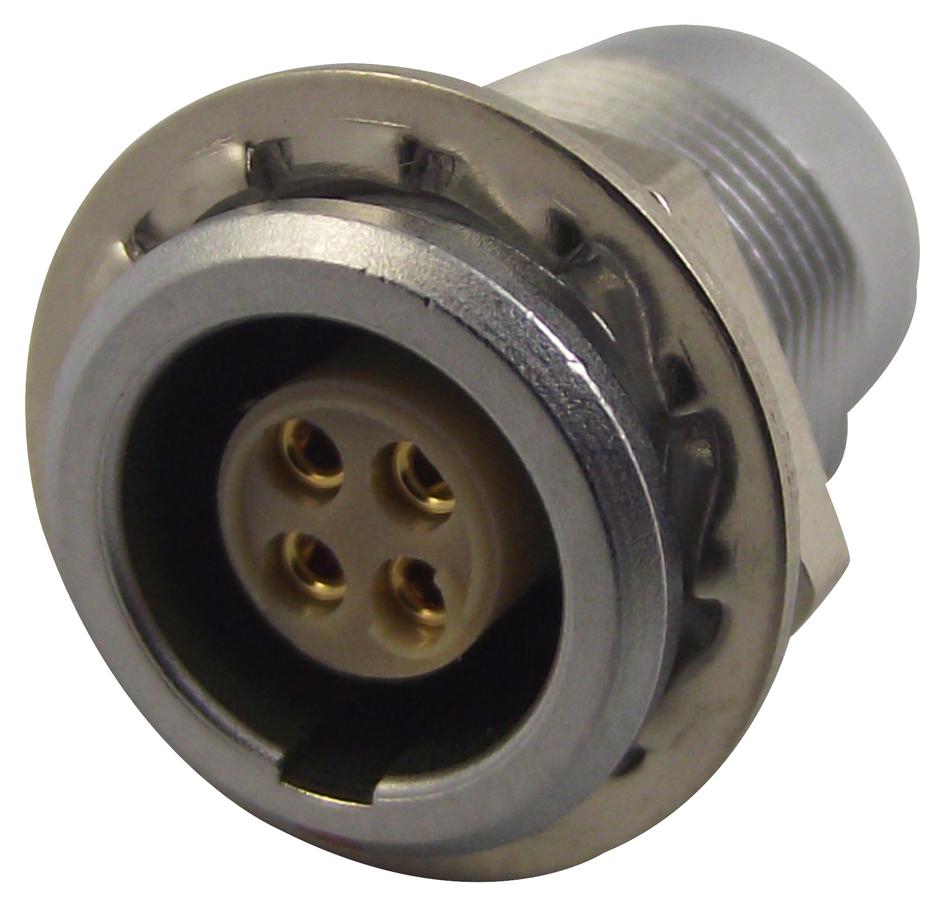 EGG.0B.304.CLL CIRCULAR CONNECTOR, RCPT, 4 WAY, PANEL LEMO
