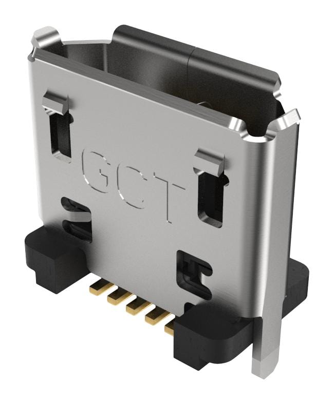 USB3140-30-0070-1-C MICRO USB CONN, 2.0 TYPE B RCPT, 5P, SMT GCT (GLOBAL CONNECTOR TECHNOLOGY)